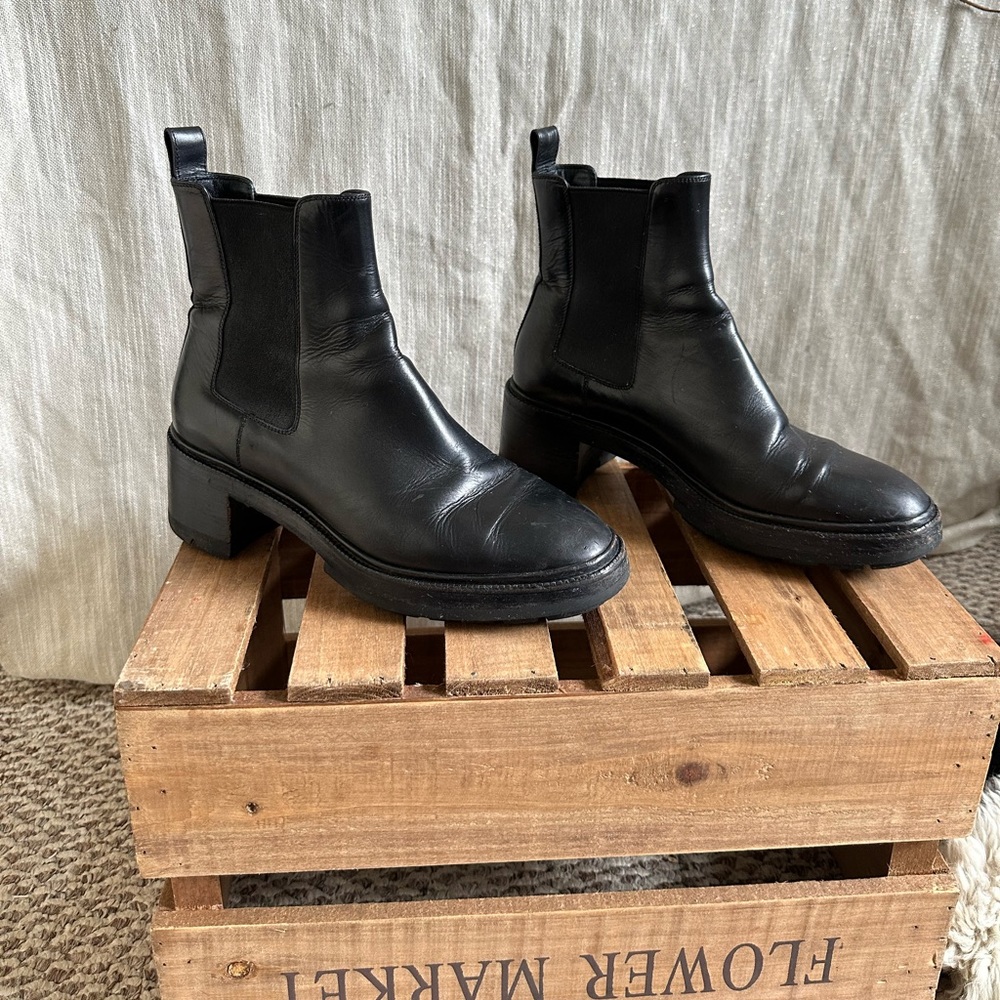 Santoni black boots